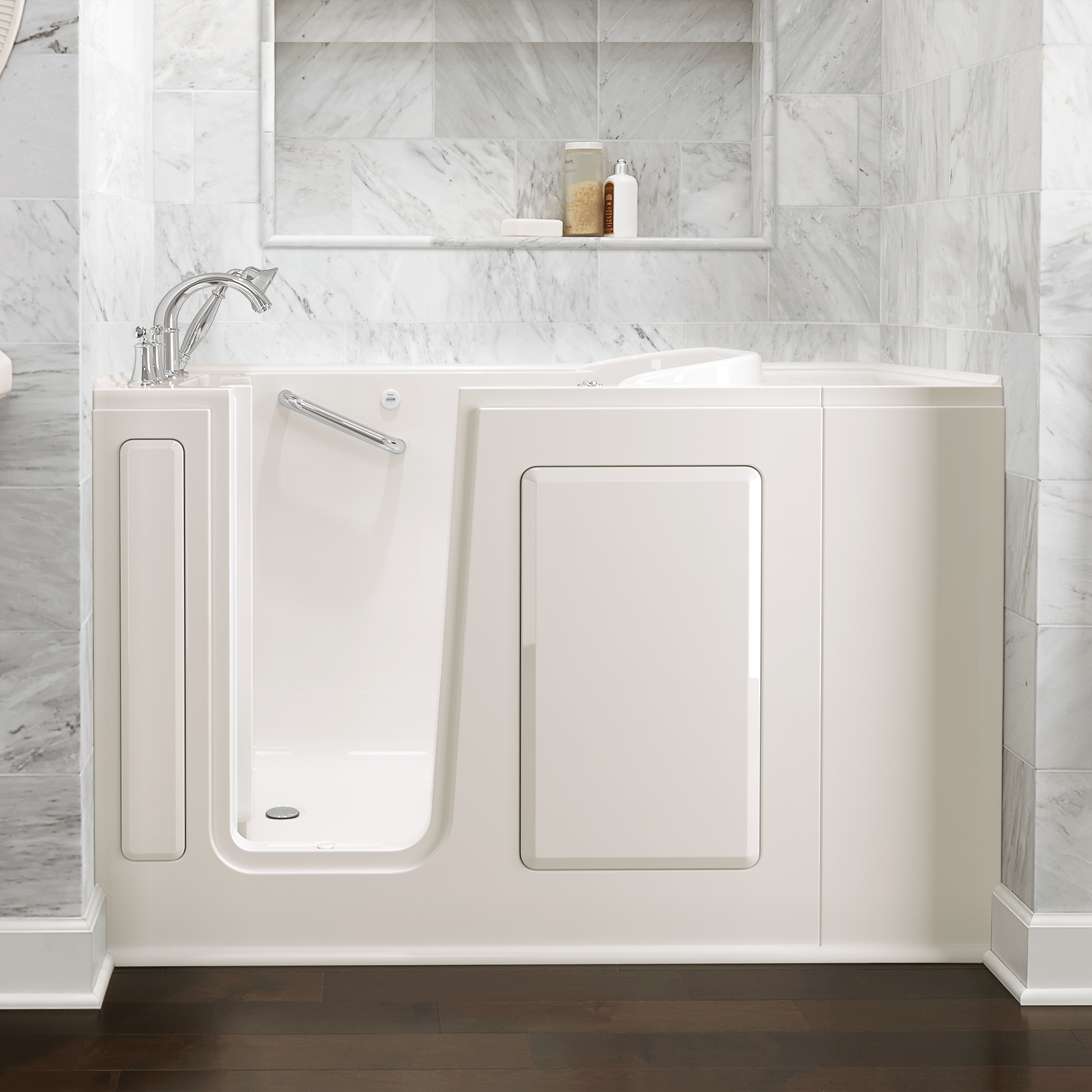 Gelcoat Value Series 28x48-inch Walk-in Bathtub with Whirlpool System  Left Hand Door and Drain